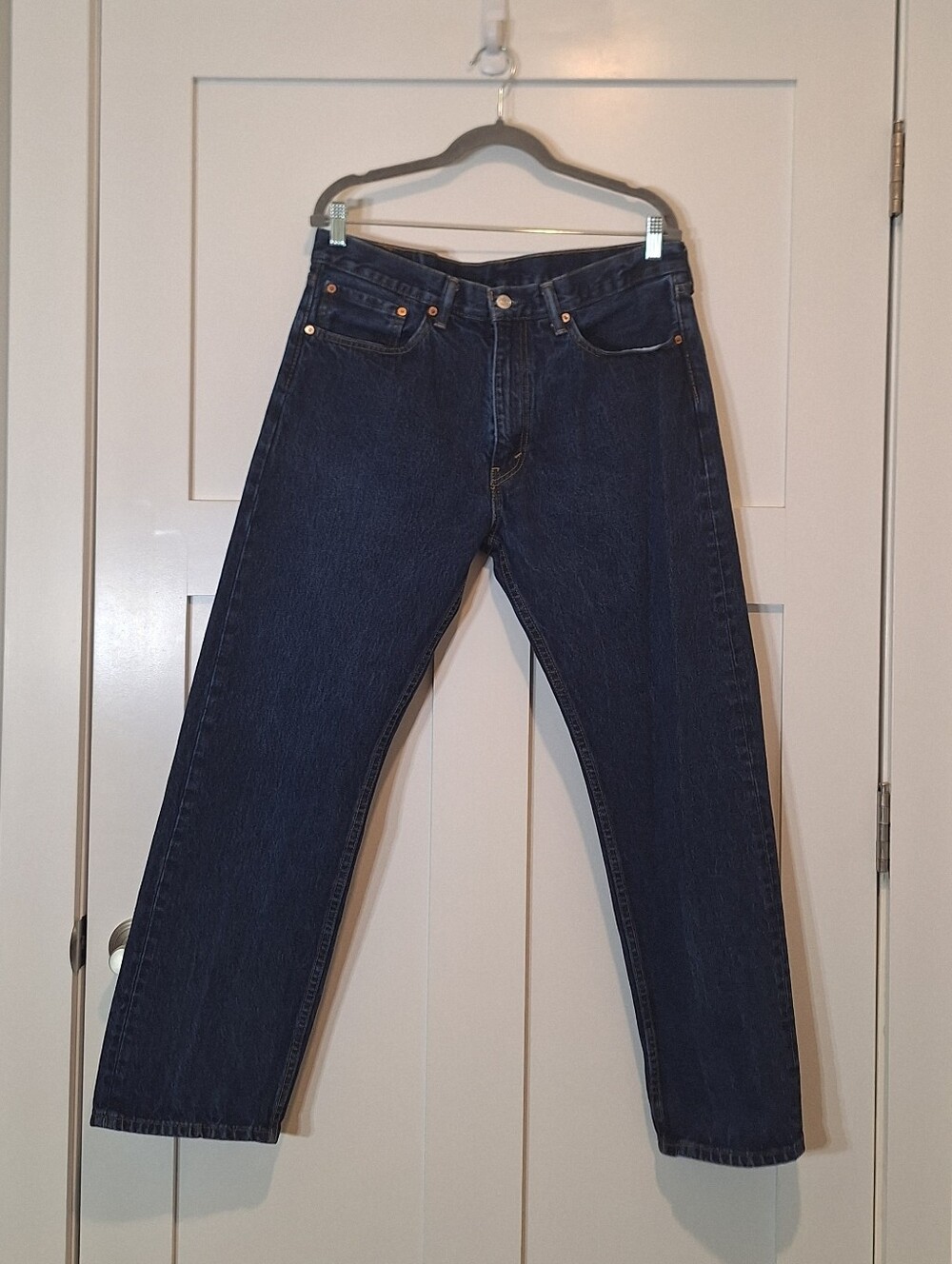 Levi's 505 Mens Jeans Regular Fit Straight Darkwash 100% Cotton 36X29.5